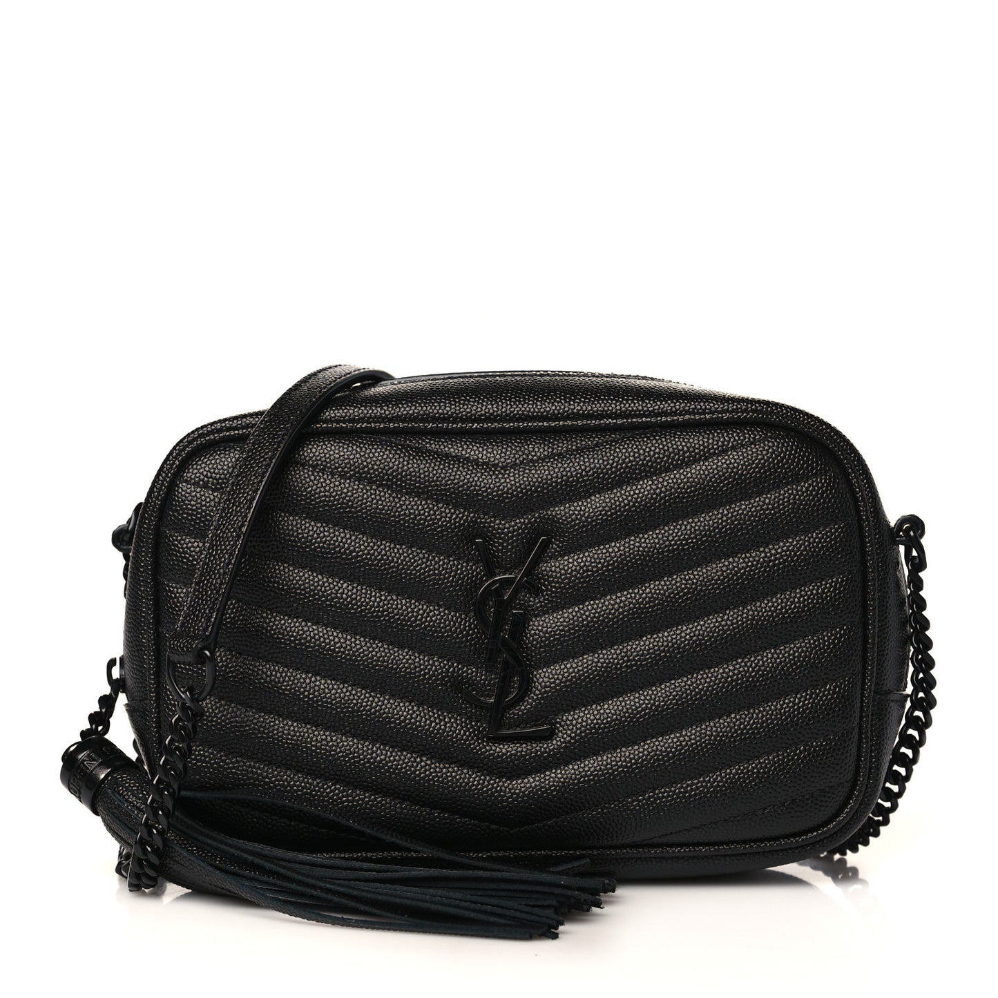 Grain De Poudre Matelasse Monochrome Monogram Mini Lou Camera Bag Black