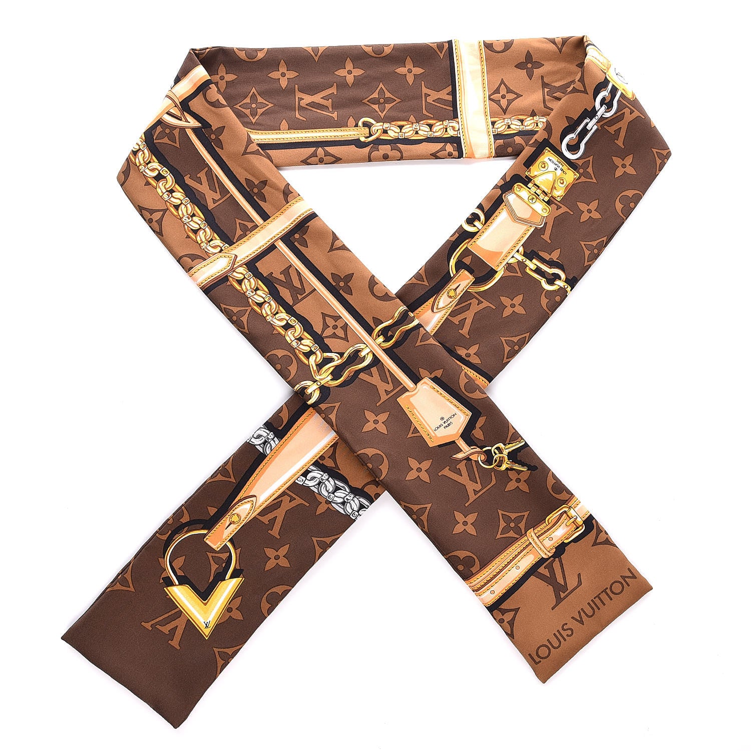 Louis Vuitton Silk Monogram Confidential Bandeau Brown 1 of 3