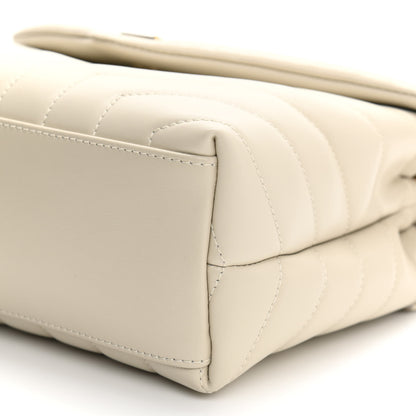 Saint Laurent Calfskin Y Quilted Monogram Small Loulou Chain Satchel Crema Soft 10 of 11