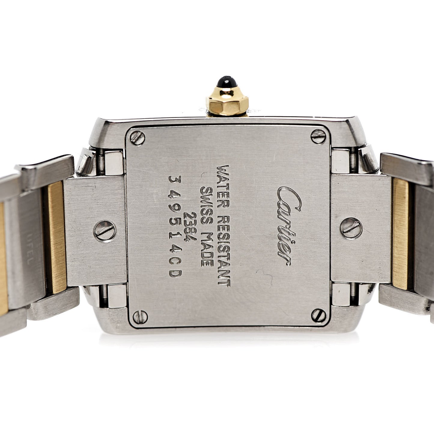 Stainless Steel 18K Yellow Gold 20mm Tank Francaise Quartz Watch