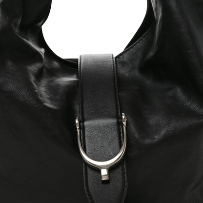 Gucci Calfskin Large Soft Stirrup Shoulder Bag Black 8 of 10