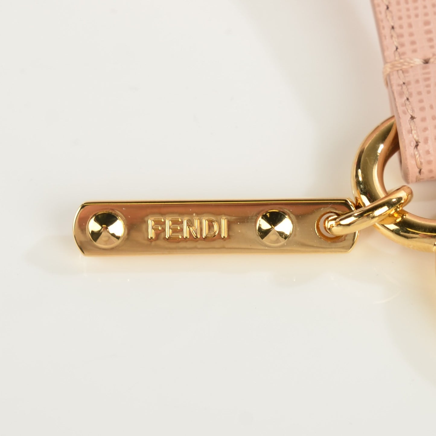 Fox Fur Vitello Elite Bi-Color Pom Pom Bag Charm Rosa Cammello Cipria