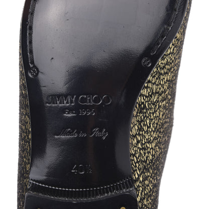 Jimmy Choo Metallic Pony Fabric Sloane Loafers 40.5 Gold 6 of 8