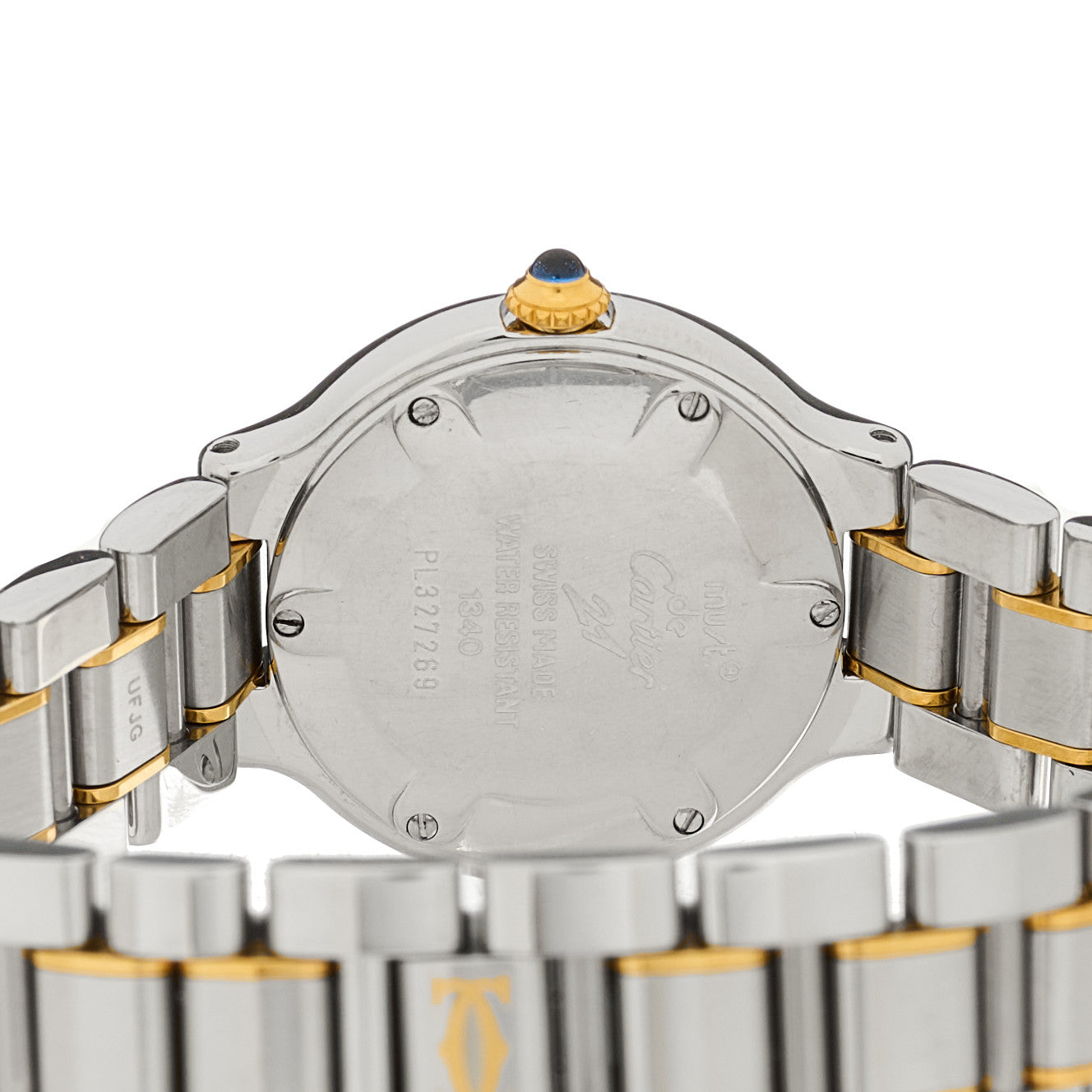 Stainless Steel 18K Yellow Gold 28mm Must de 21 Quartz Watch