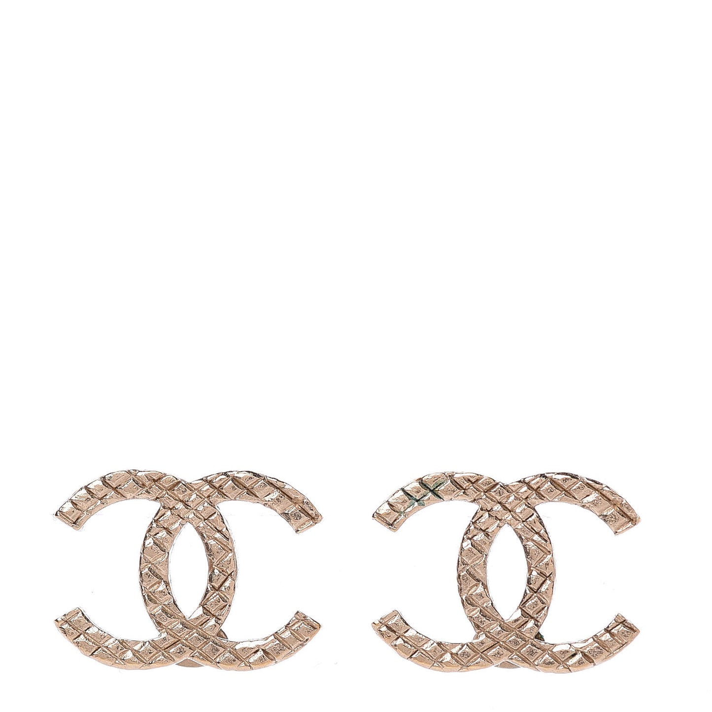 Quilted CC Earrings Gold