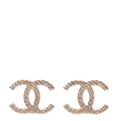 Chanel Quilted CC Earrings Gold 1 of 5