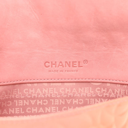 Chanel Patent Calfskin Camellia Embossed Flap Pochette Pink 6 of 13