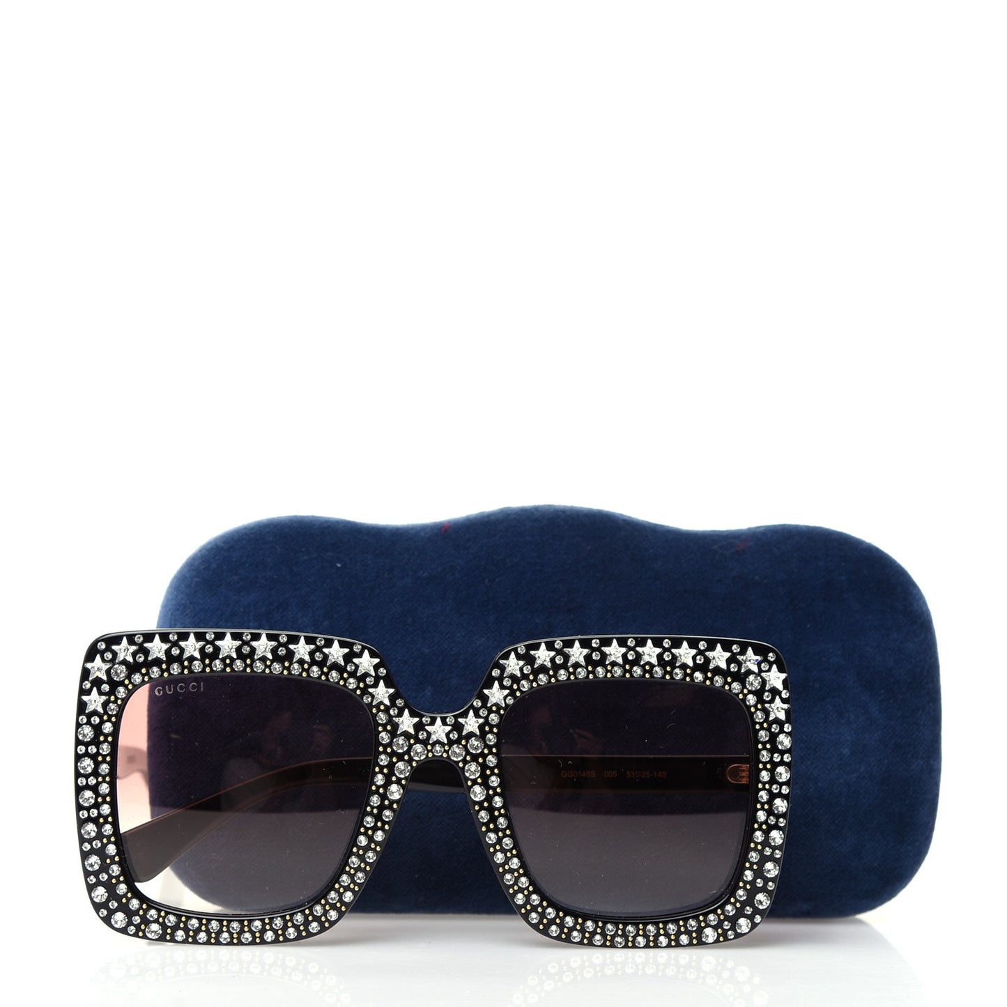 Acetate Crystal Oversize Sunglasses GG0148S Black