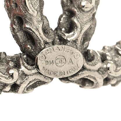 Chanel Metal Twisted CC Earrings Silver 4 of 4