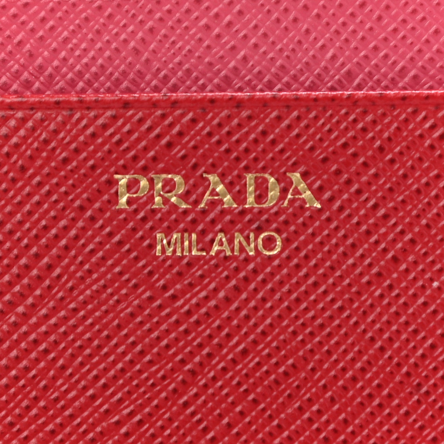 Prada Saffiano Metal Card Holder Fuoco Peonia 6 of 12