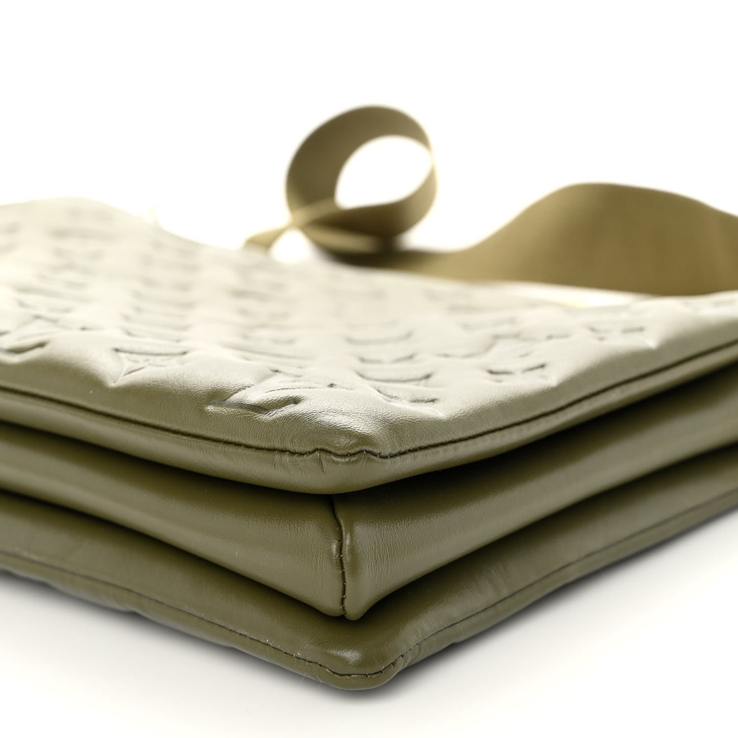 Lambskin Embossed Monogram Coussin MM Khaki