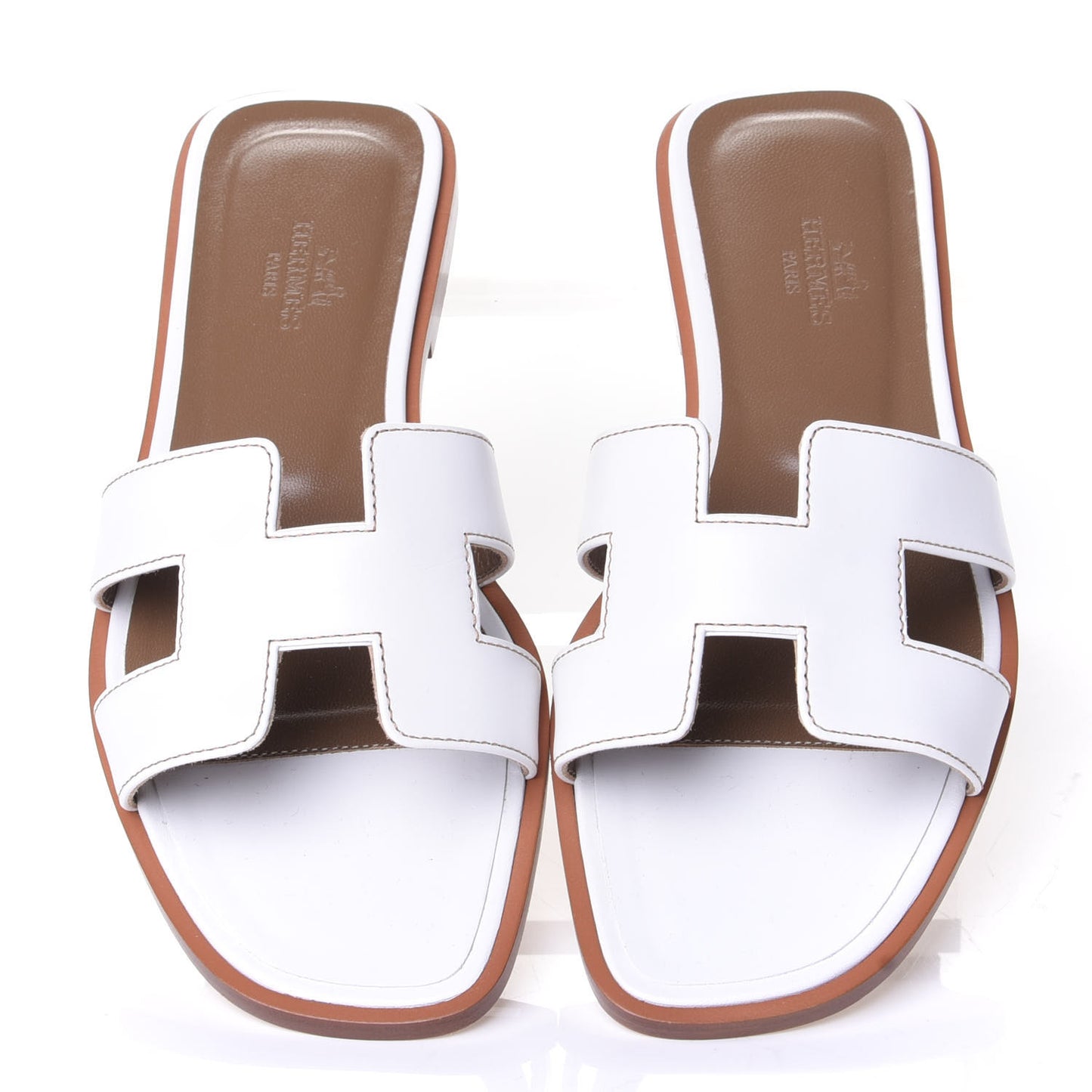 Box Calfskin Oran Sandals 36 White