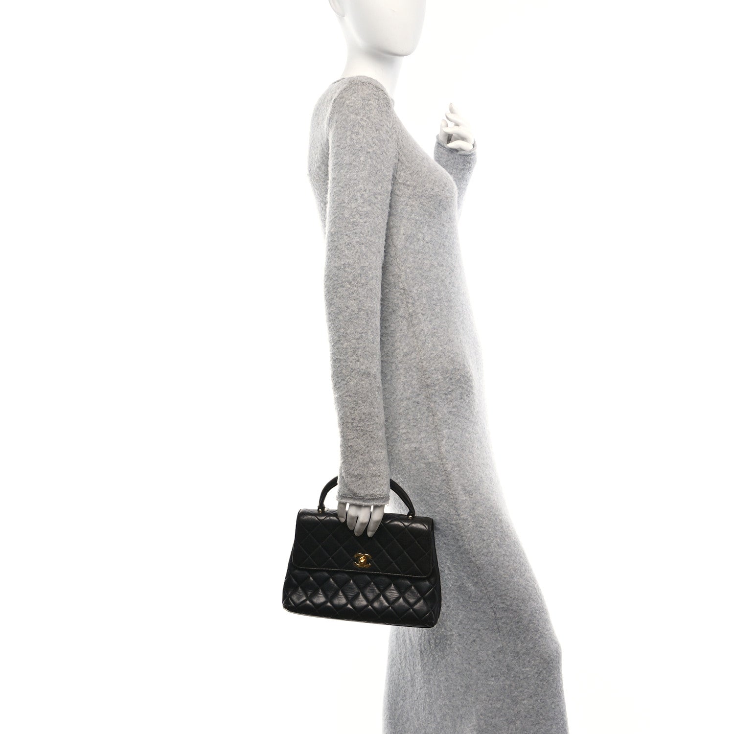Chanel Lambskin Quilted Medium Kelly Flap Bag Black 2 of 10