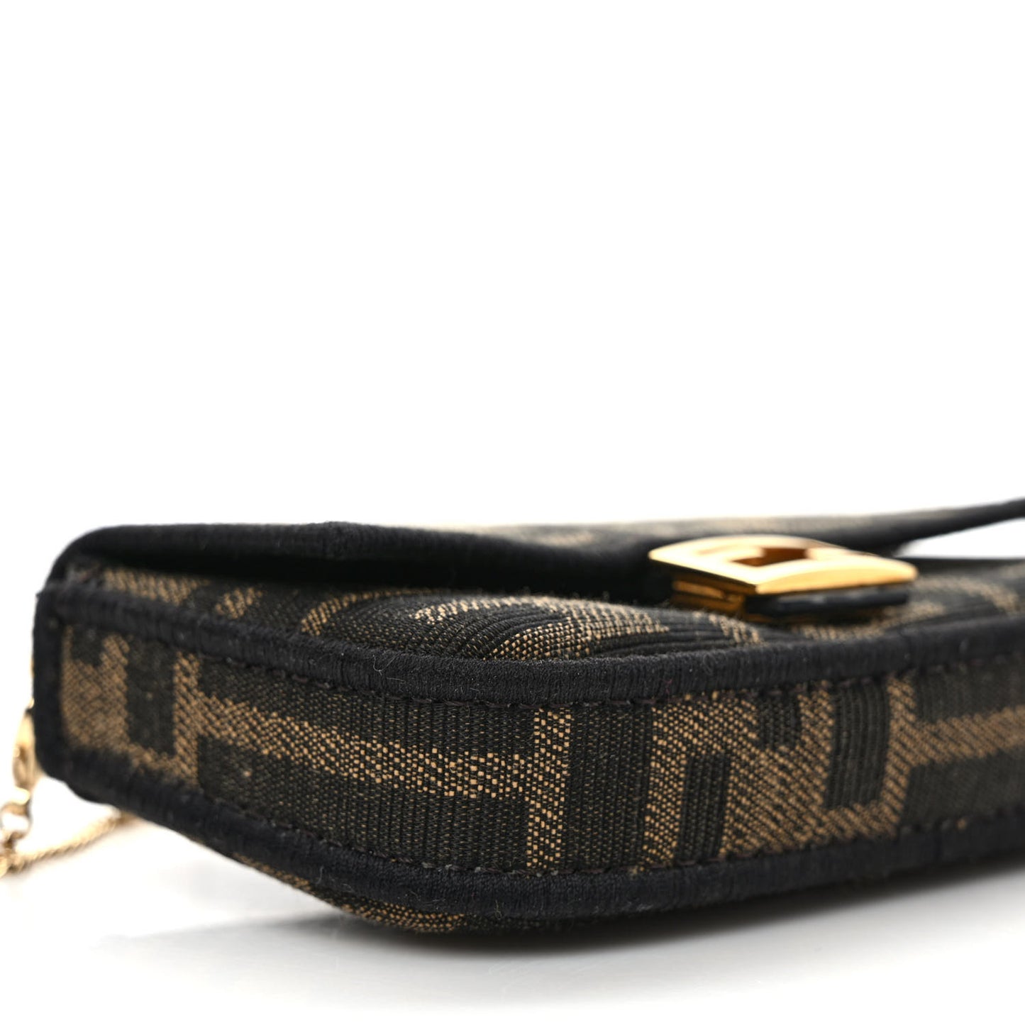 Fabric Jacquard FF 1974 Nano Baguette Charm Tobacco Moro Black