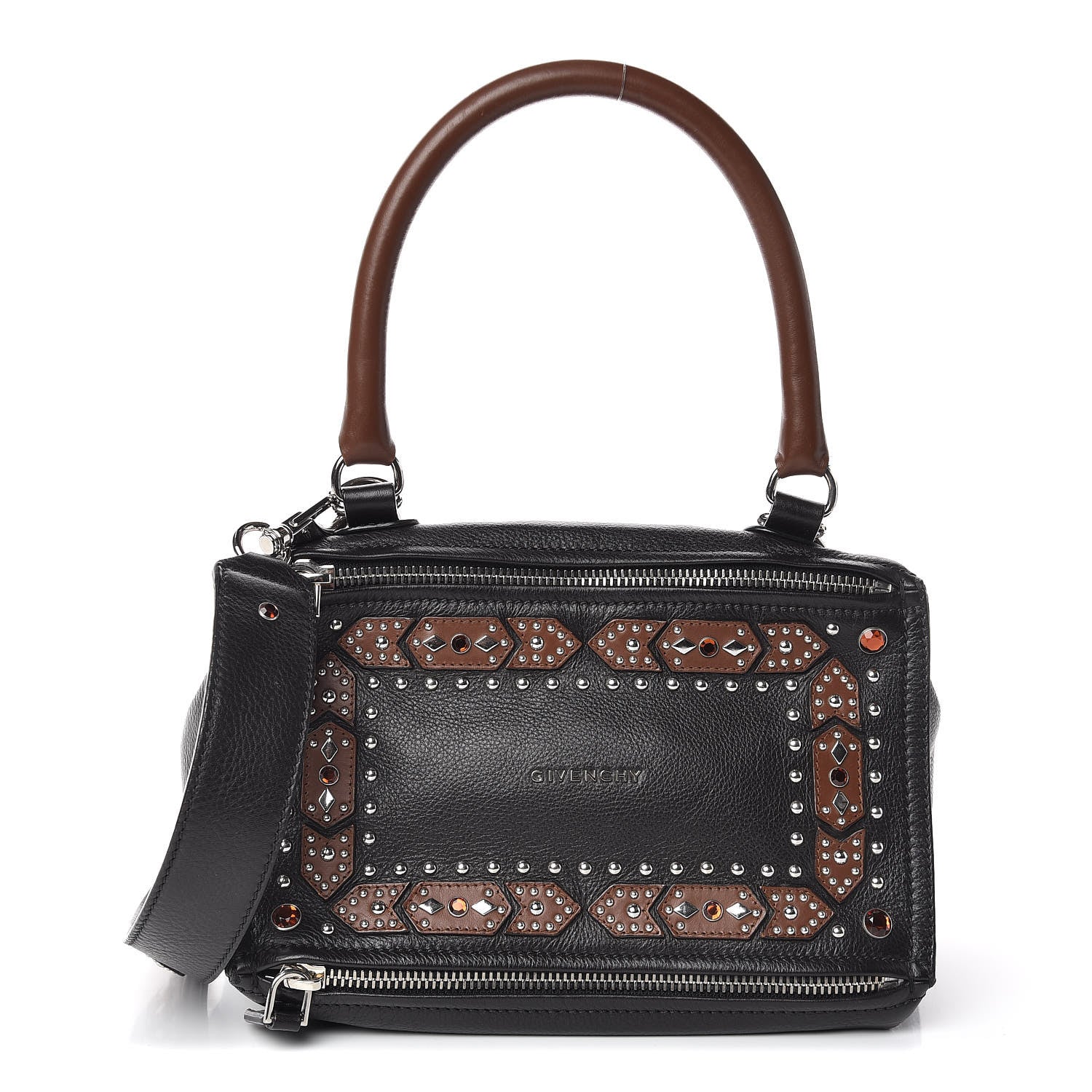 Givenchy Calfskin Small Studded Pandora Black Brown 1 of 10
