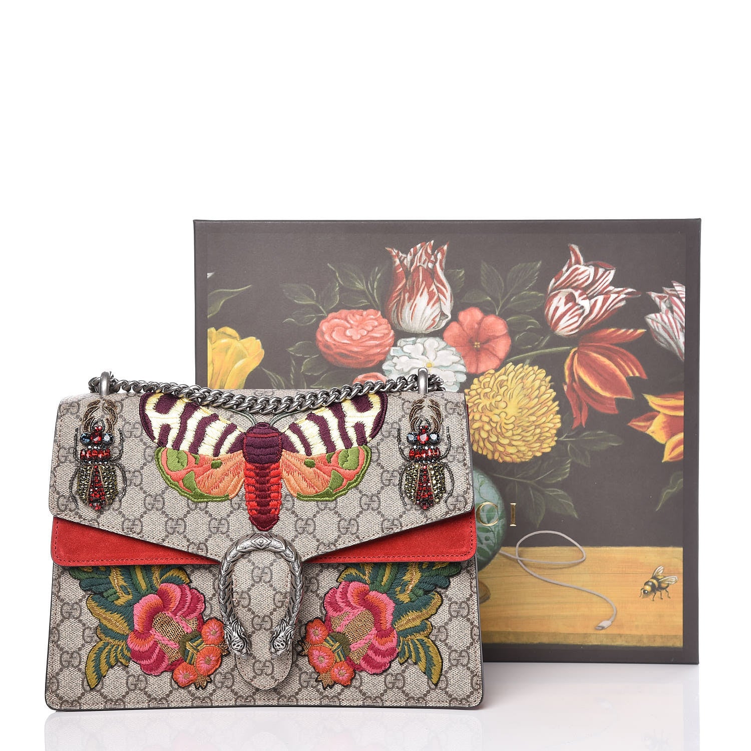 Gucci GG Supreme Monogram Embroidered Medium Dionysus Shoulder Bag Beige Hibiscus 16 of 16