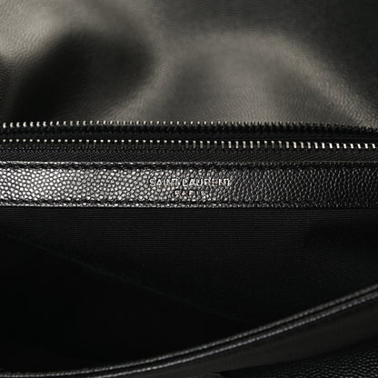 Saint Laurent Grain De Poudre Medium West Hollywood Monogram Fold-Over Black 6 of 10