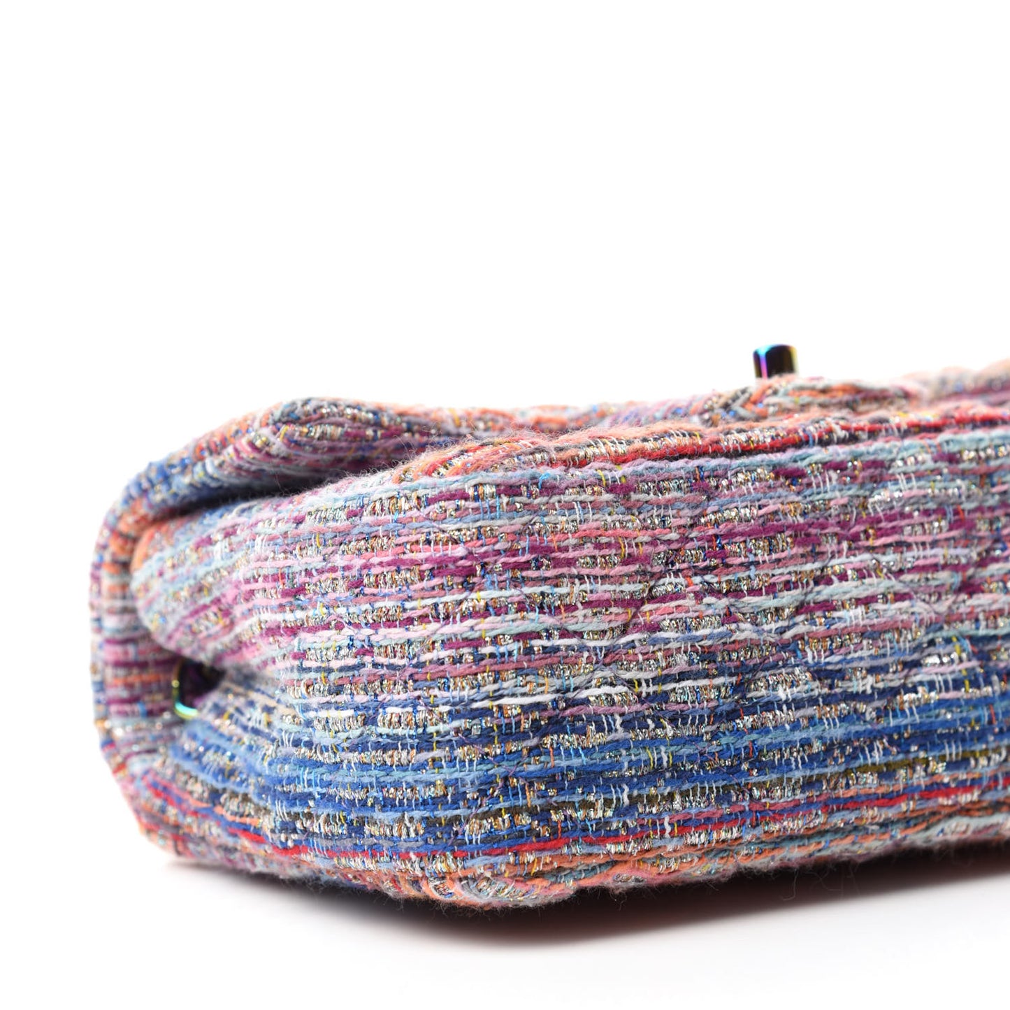 Tweed Quilted Mini Rectangular Flap Blue Pink Orange