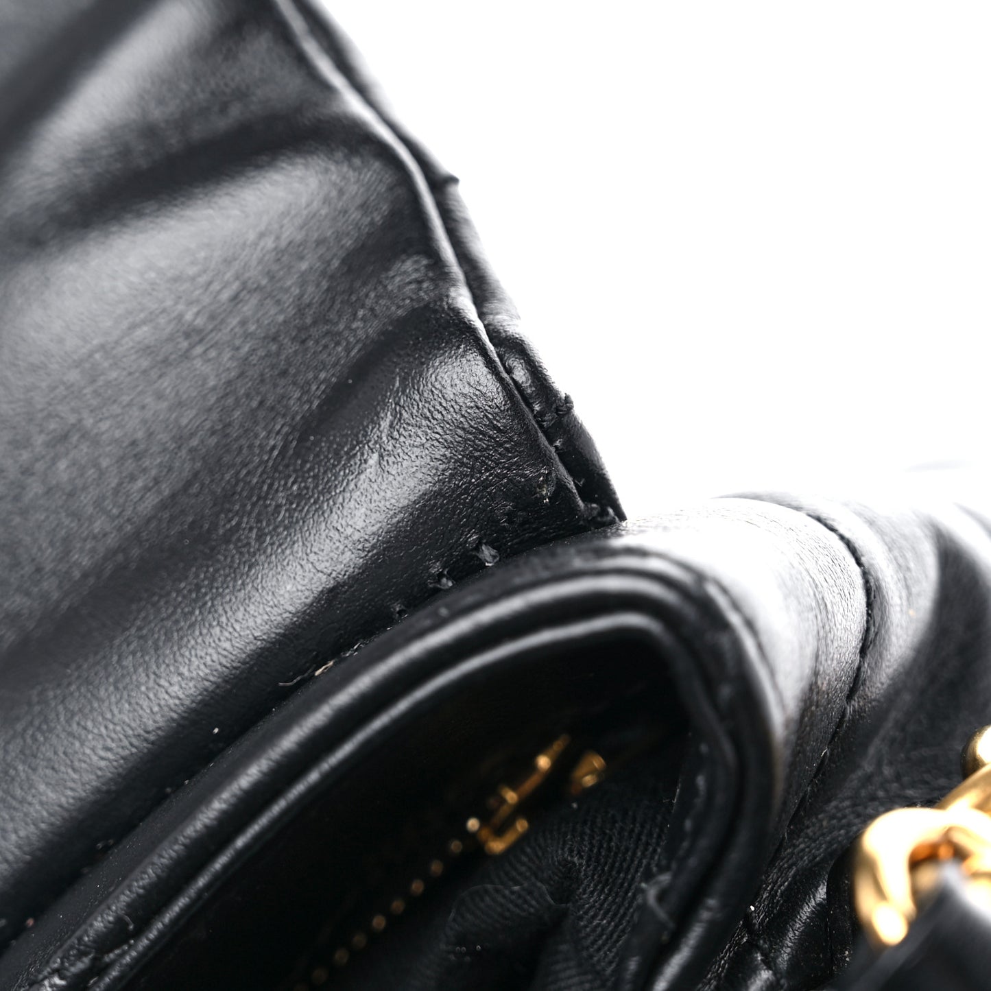 Calfskin Y Quilted Monogram Toy Loulou Crossbody Bag Black