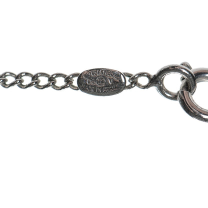 Chanel Enamel CC Necklace Silver White 6 of 6