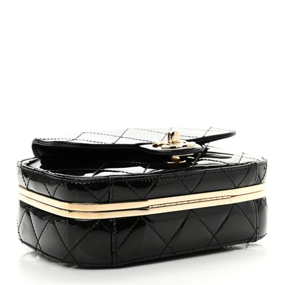 Chanel Patent Calfskin Quilted Mini Camera Case Black 4 of 11