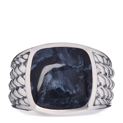David Yurman Sterling Silver Pietersite Mens Cable Signet Ring 60 9 1 of 5