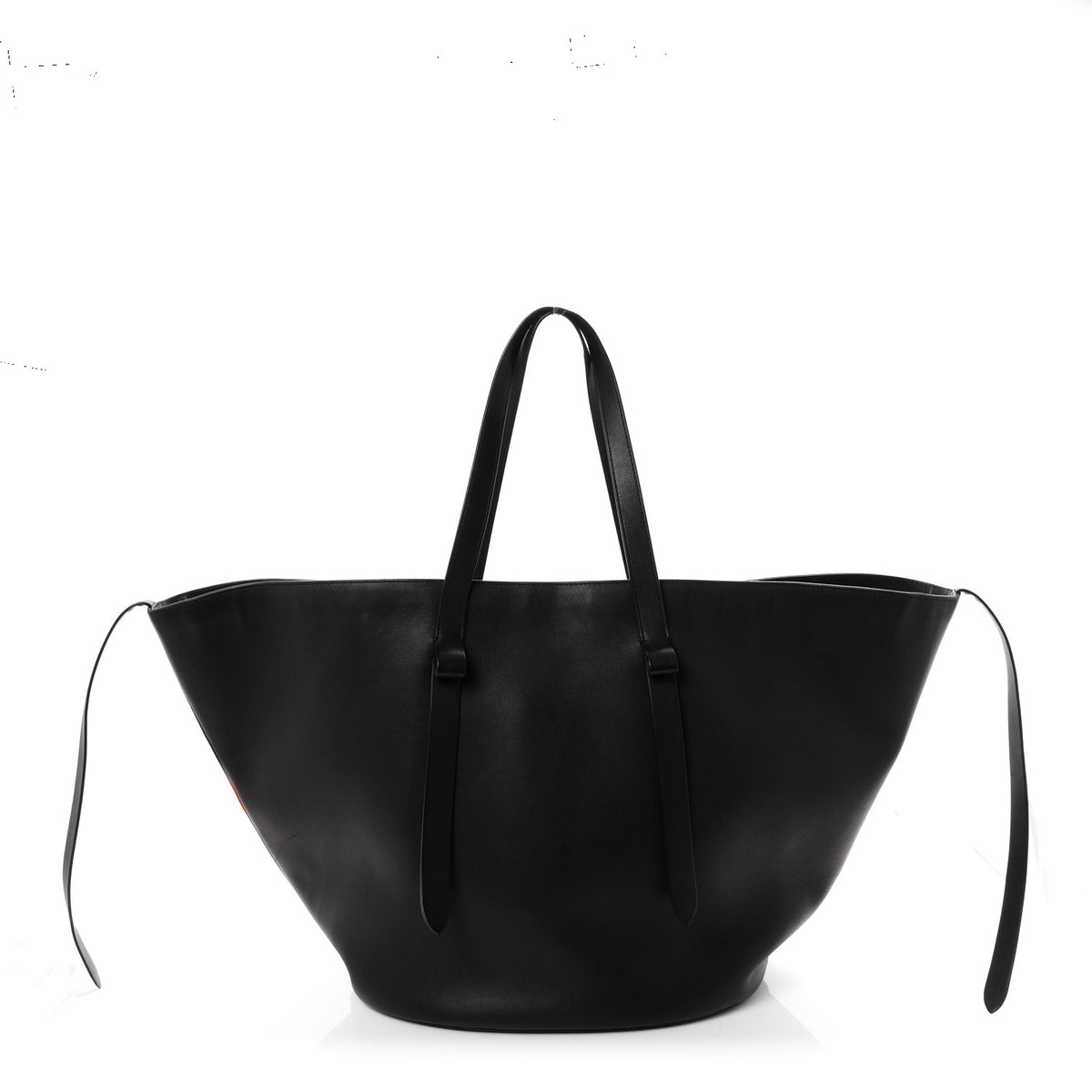 The Row Saddle Calfskin EW Jasper Tote  Black 1 of 9