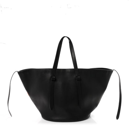 The Row Saddle Calfskin EW Jasper Tote  Black 1 of 9