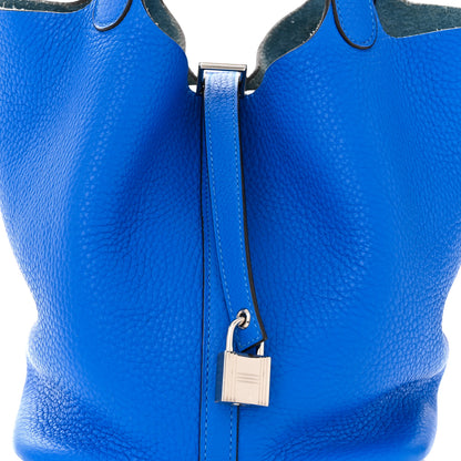 Hermes Taurillon Clemence Picotin Lock 22 MM Bleu Hydra 8 of 13