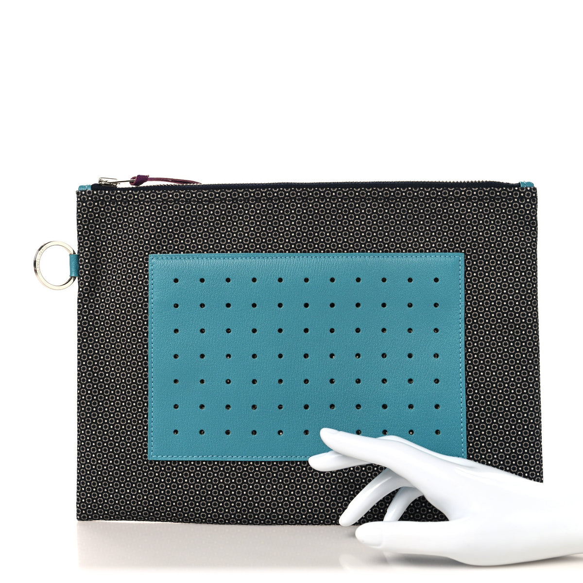 Cotton Goatskin Navette Petit H Pouch PM