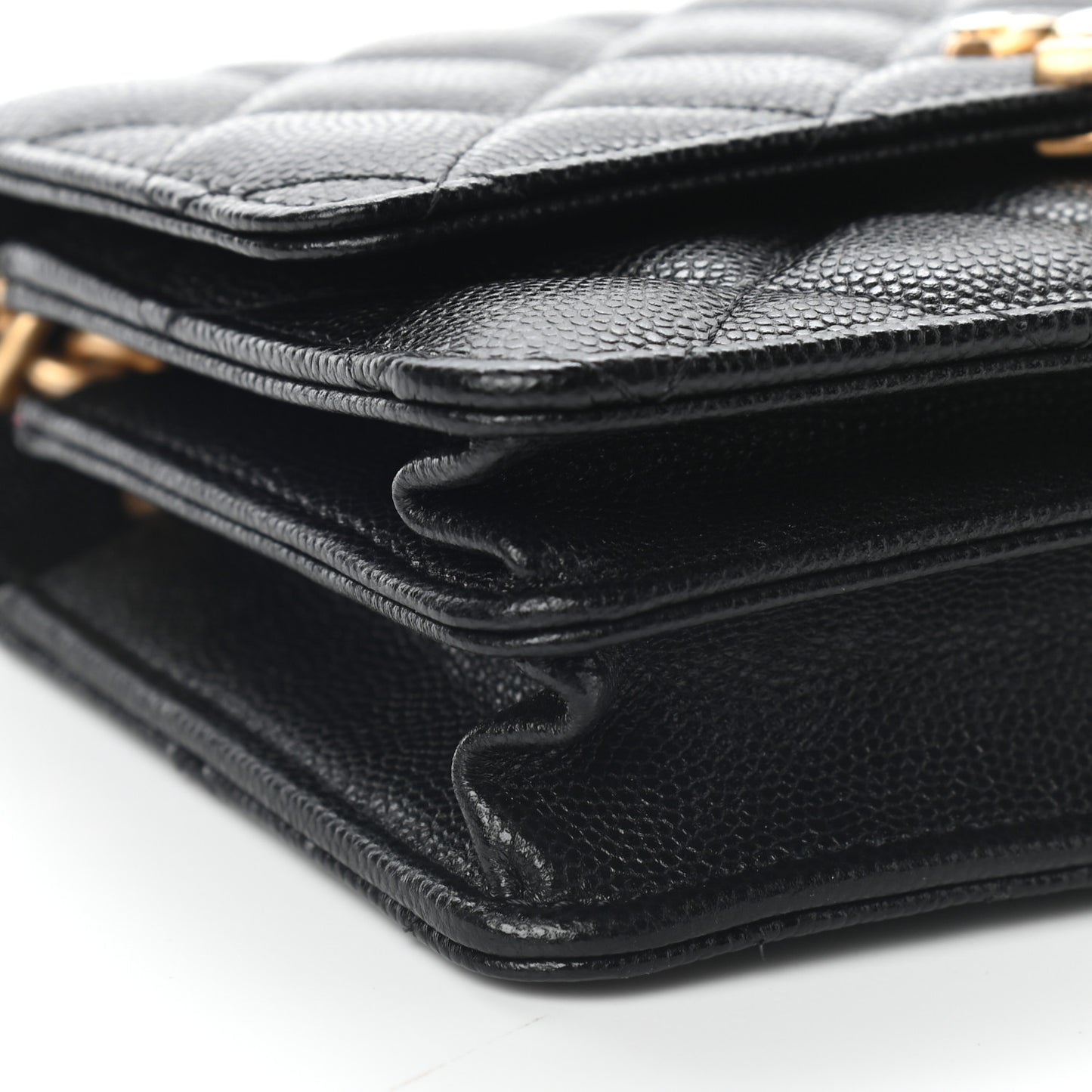 Caviar Quilted Mini Bracelet On Chain Wallet On Chain WOC Black