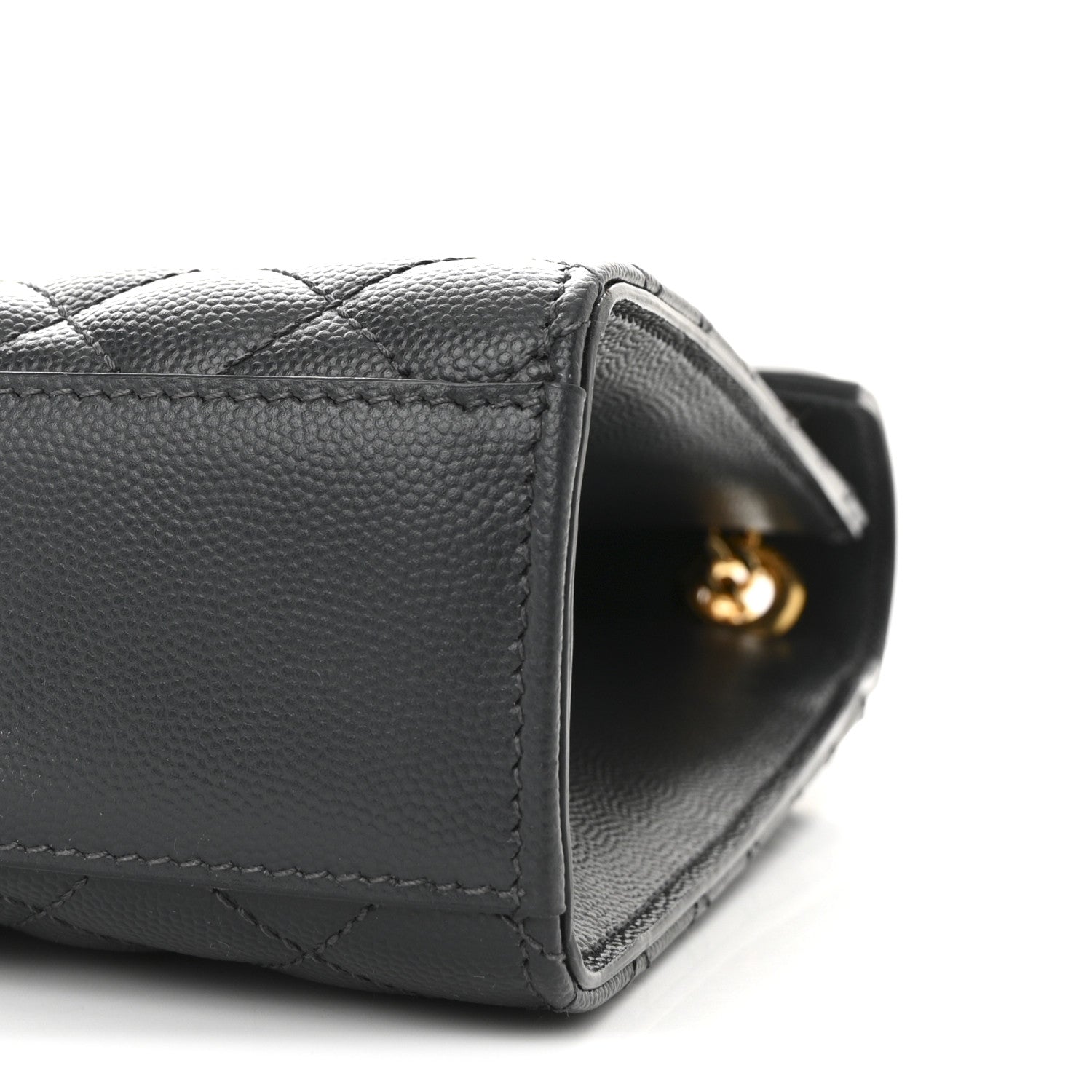 Saint Laurent Grain De Poudre Textured Mixed Matelasse Large Triquilt Monogram Satchel Dark Smog 9 of 9