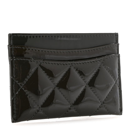 Chanel Patent Quilted Card Holder Dark Grey 3 of 11