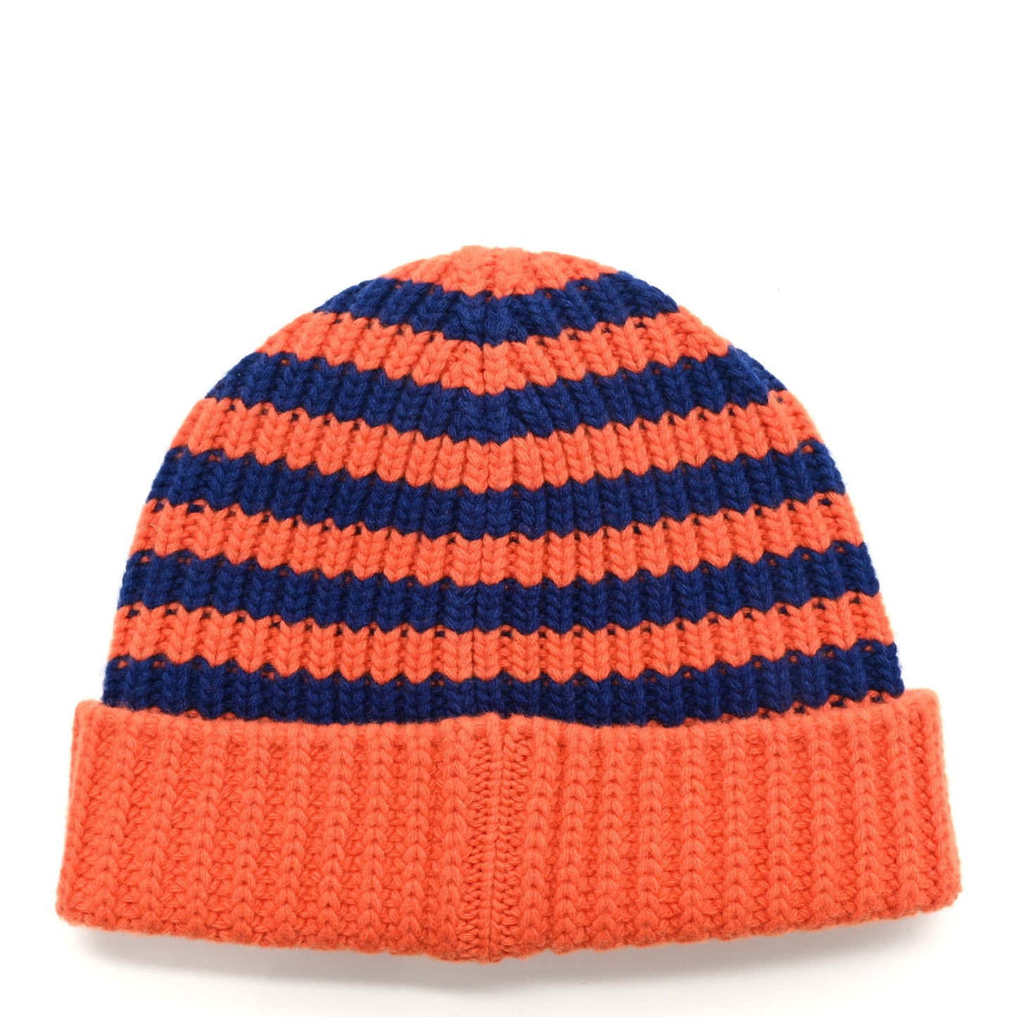 Wool Knit Bee Embroidered K2 Beanie Hat 58 Orange Blue