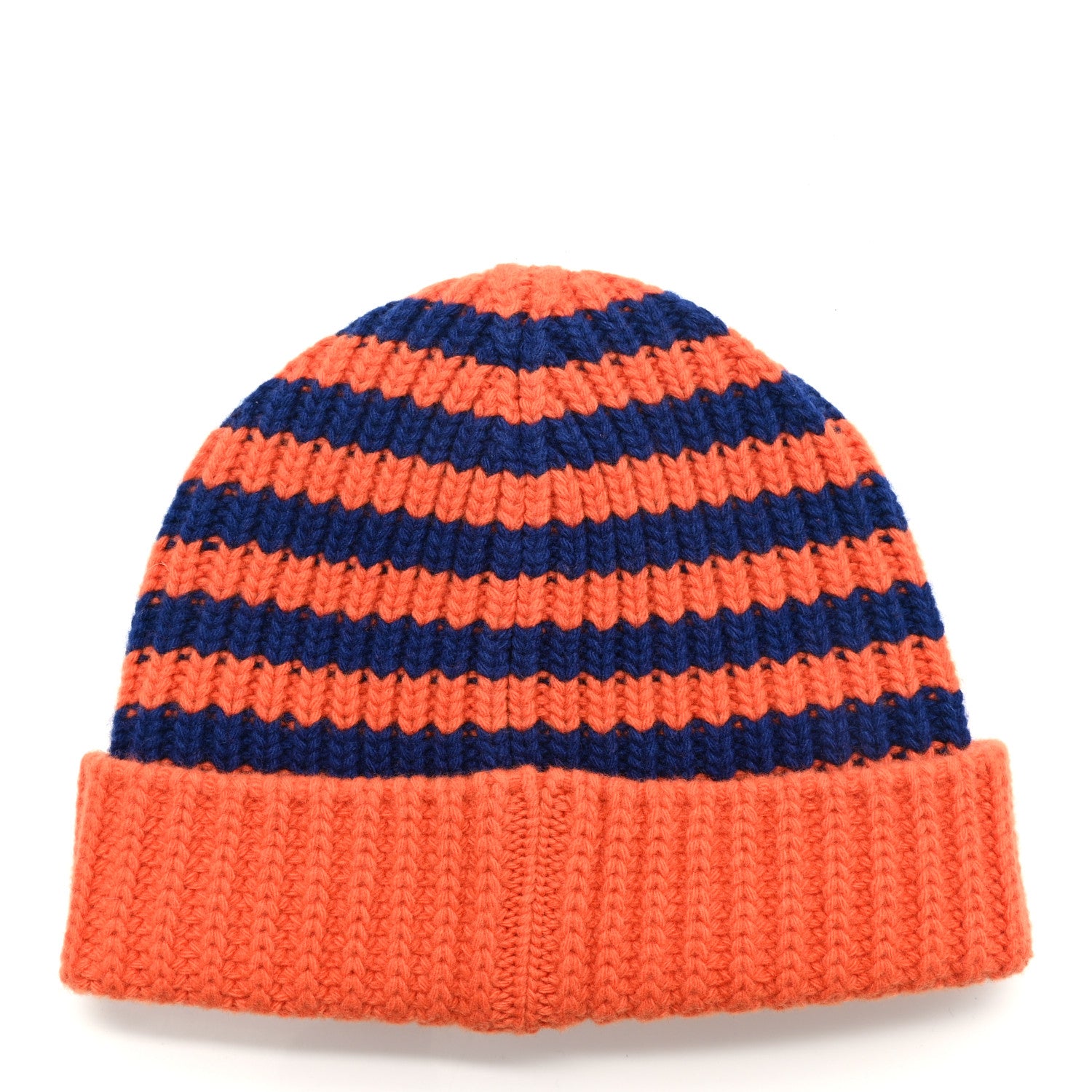 Gucci Wool Knit Bee Embroidered K2 Beanie Hat 58 Orange Blue 3 of 4