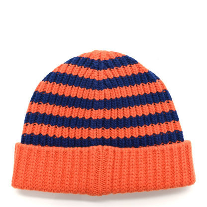 Gucci Wool Knit Bee Embroidered K2 Beanie Hat 58 Orange Blue 3 of 4