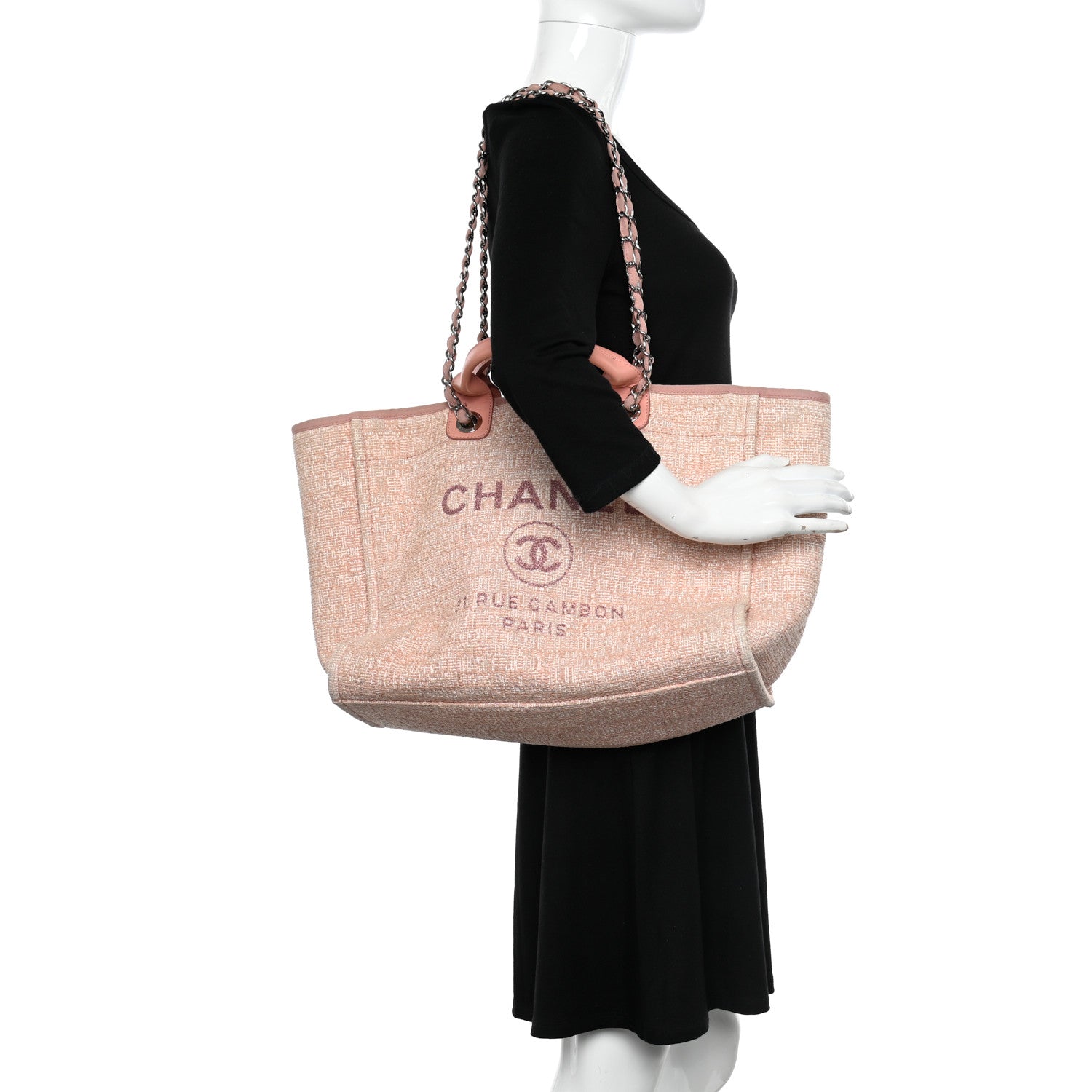Chanel Straw Lurex Large Deauville Tote Pink 2 of 11