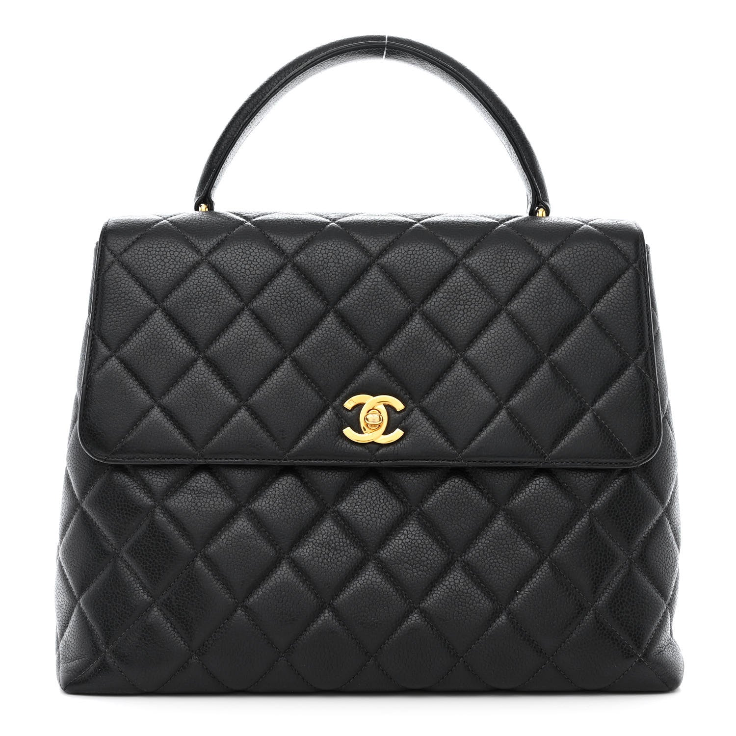 Chanel Caviar Quilted Jumbo Kelly Flap Black 1 of 11