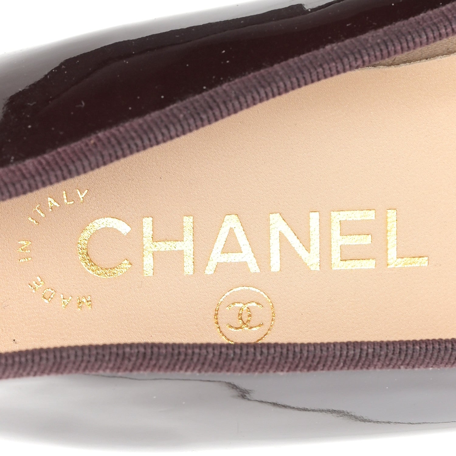 Chanel Patent Calfskin CC Cap Toe Ballerina Flats 38.5 Burgundy 7 of 8