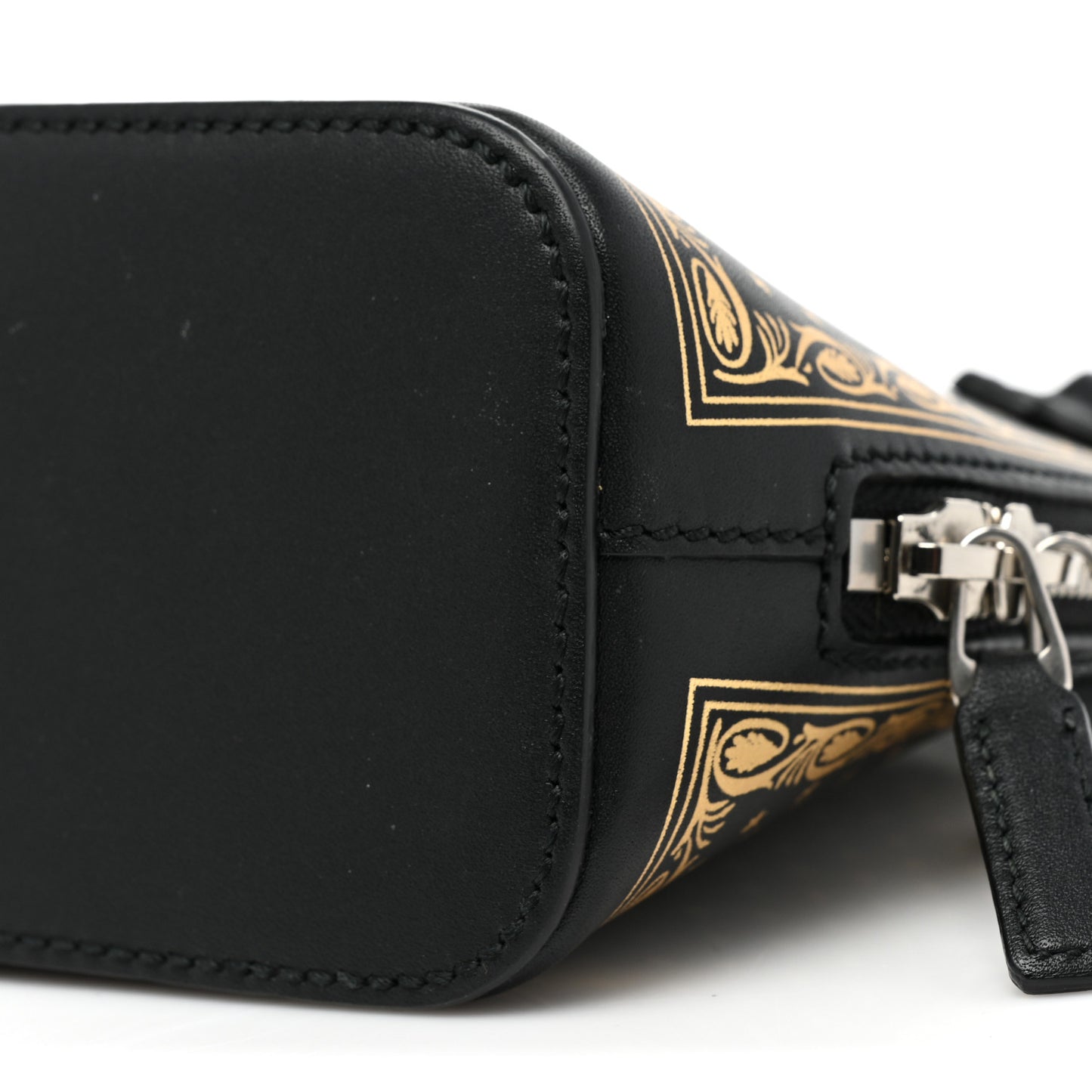 X SEGA Calfskin GUCCY Stars Mini Dome Shoulder Bag Black Gold