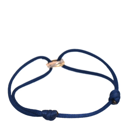 Cartier 18K Pink Yellow White Gold Trinity Adjustable Cord Bracelet Blue 3 of 4