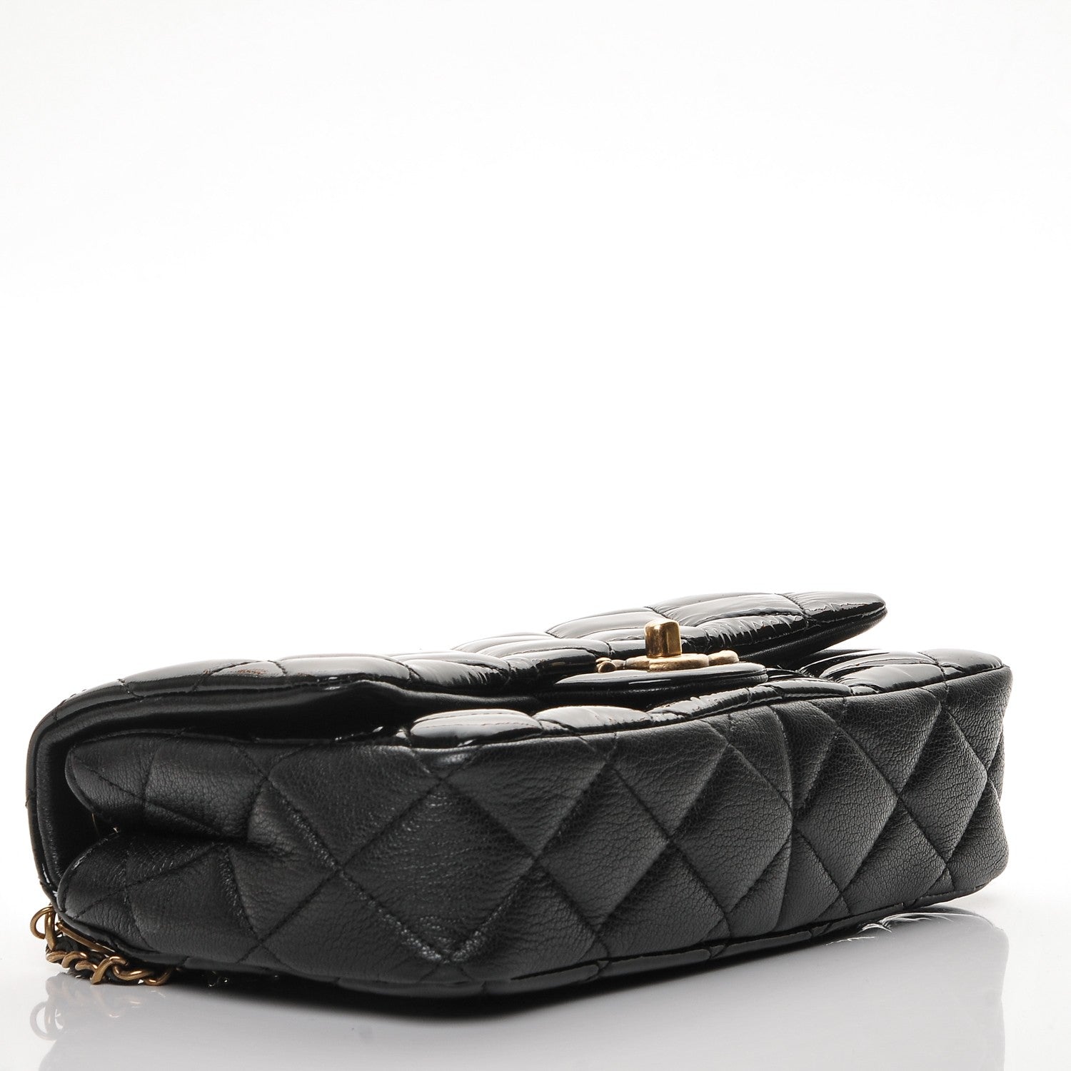 Chanel Patent Goatskin Quilted Small CC Eyelet Flap Black 4 of 8