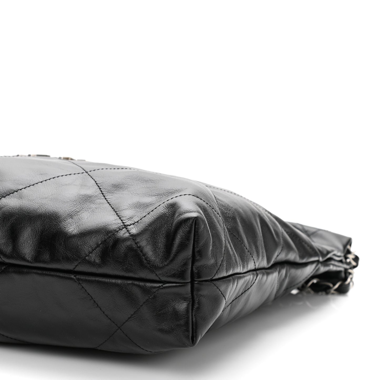 Shiny Calfskin Quilted Small Chanel 22 Black