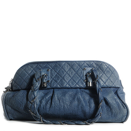 Chanel Distressed Lambskin Lady Braid Large Satchel Dark Blue 1 of 7