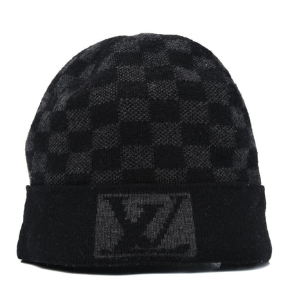 Louis Vuitton Wool Bonnet Petit Damier Beanie Hat Black 1 of 4