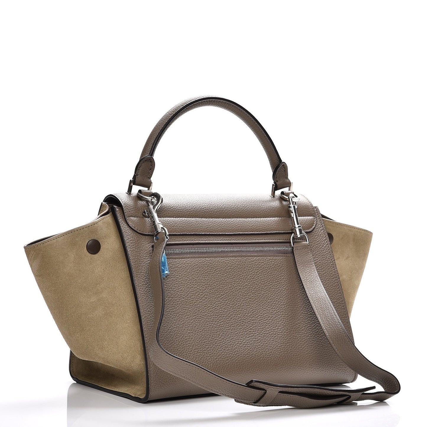 Drummed Calfskin Suede Small Trapeze Souris