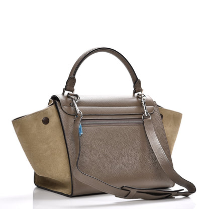 Celine Drummed Calfskin Suede Small Trapeze Souris 4 of 7