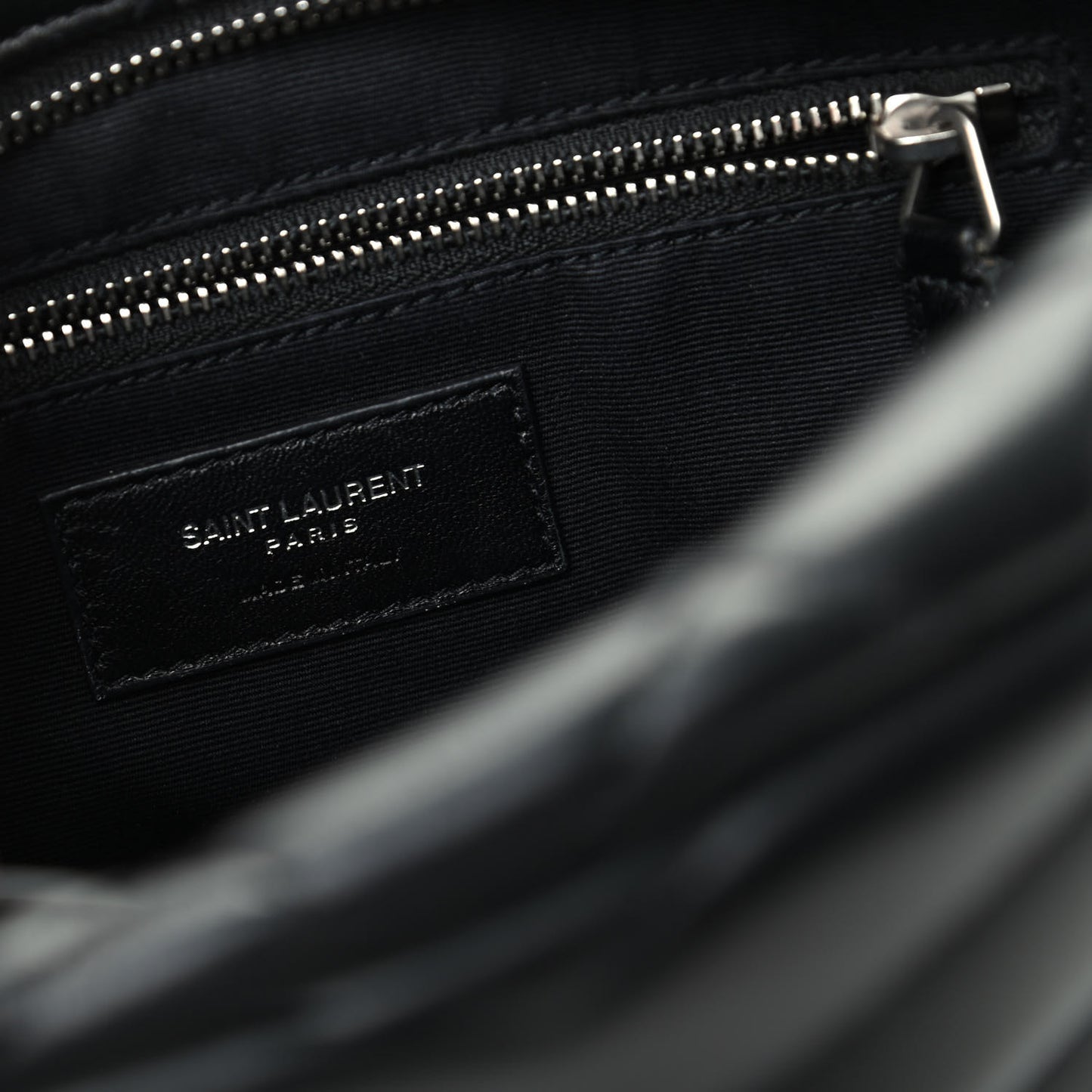 Calfskin Y Quilted Monogram Small Loulou Bowling Bag Black