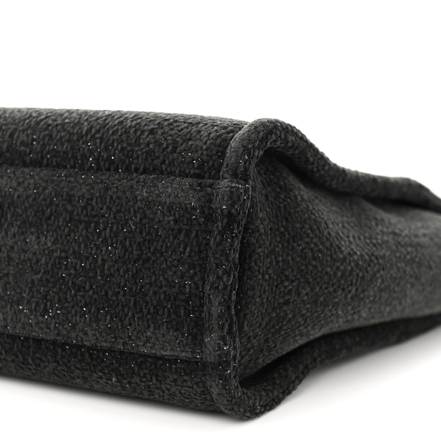 Lurex Boucle Mini Deauville Tote Black