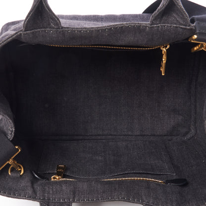 Prada Denim Logo Tote Black 8 of 9